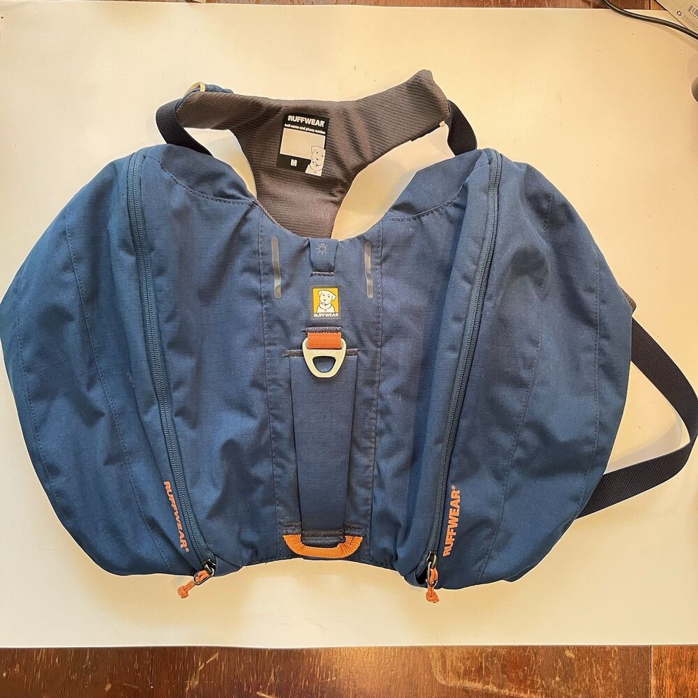 Ruffwear Front Range Day Pack dog Harness with Integrated Saddlebags Size M Blue